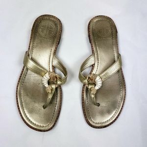 Lilly Pulitzer Via Palm Beach Shrimp Gold Sandals